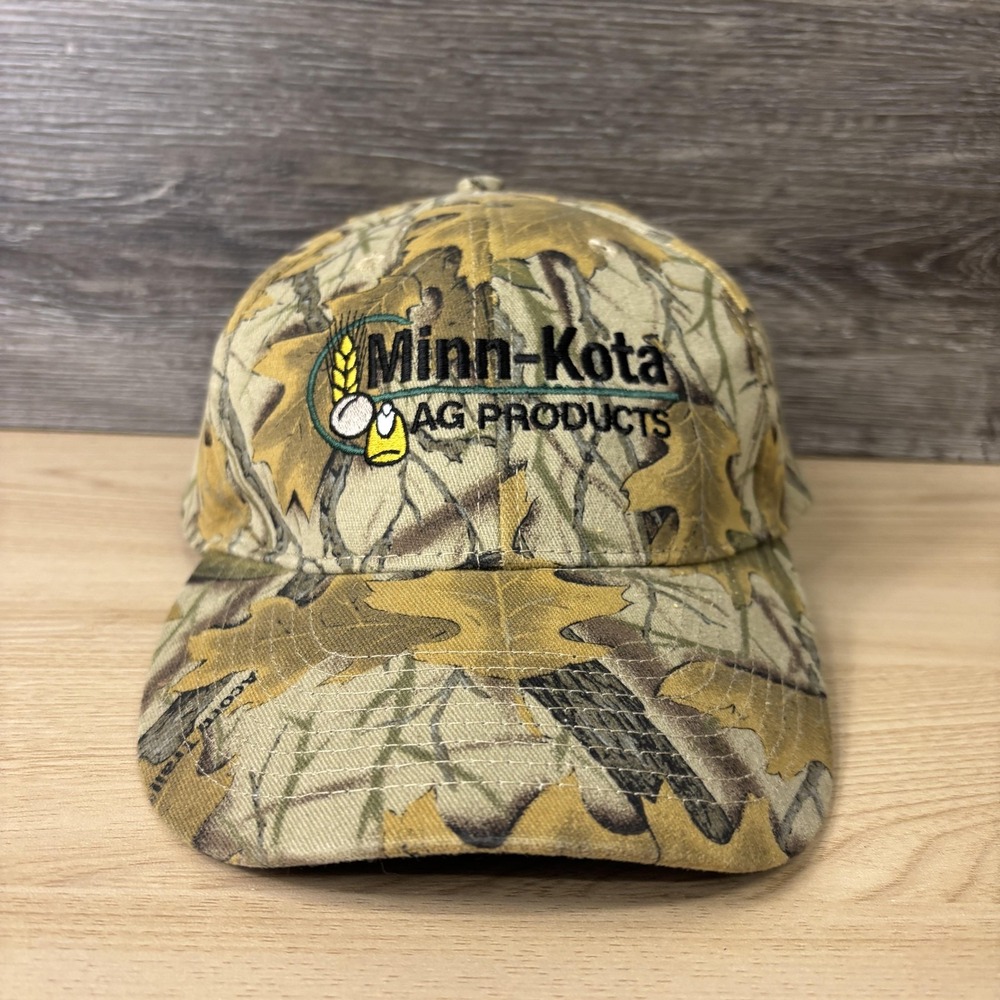 Minn-Kota Ag Products Hat Cap Strap Back Camo Embroidered Advertising Mens